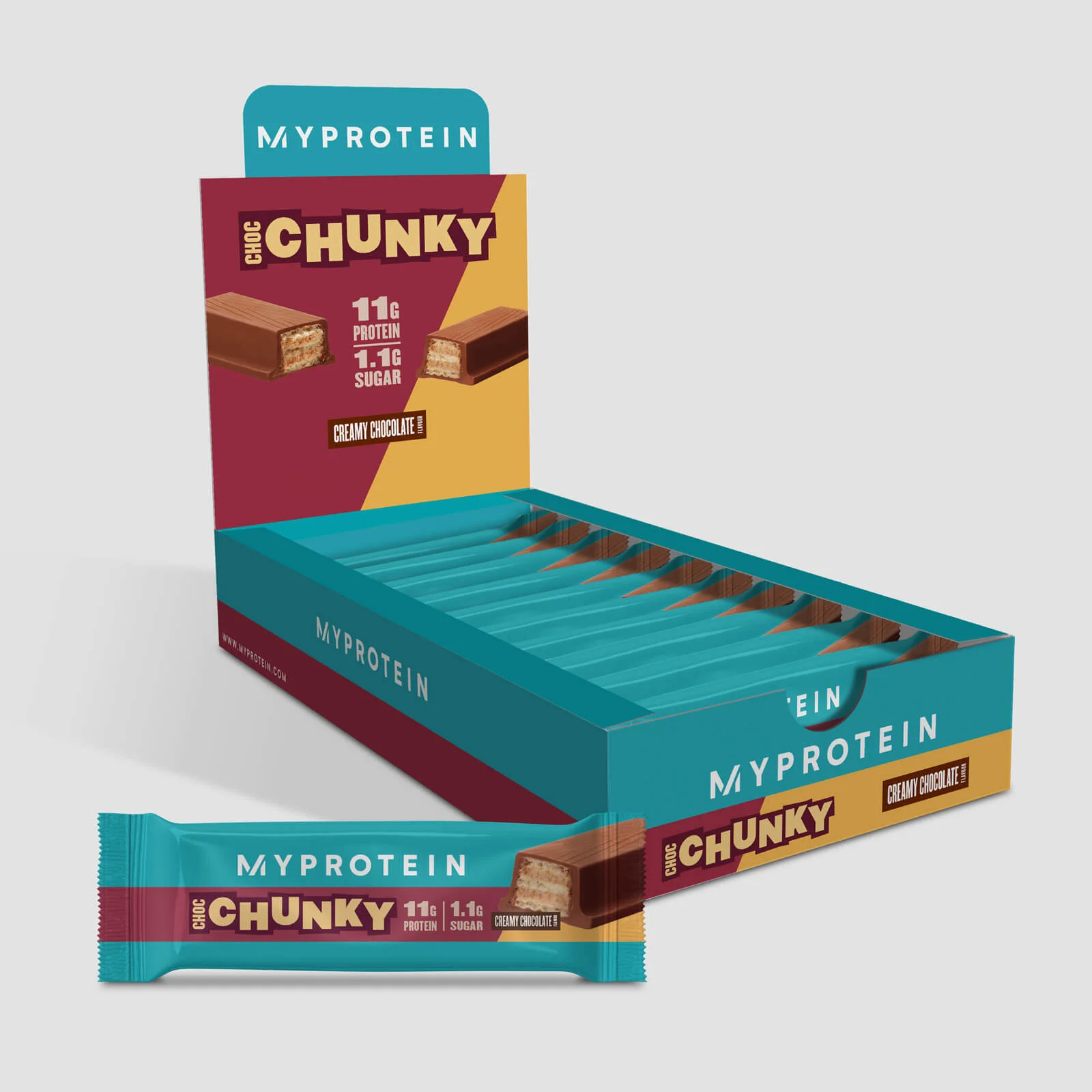 Protein Choc Chunky - 10 x 48.7g - Chocolate Image 1