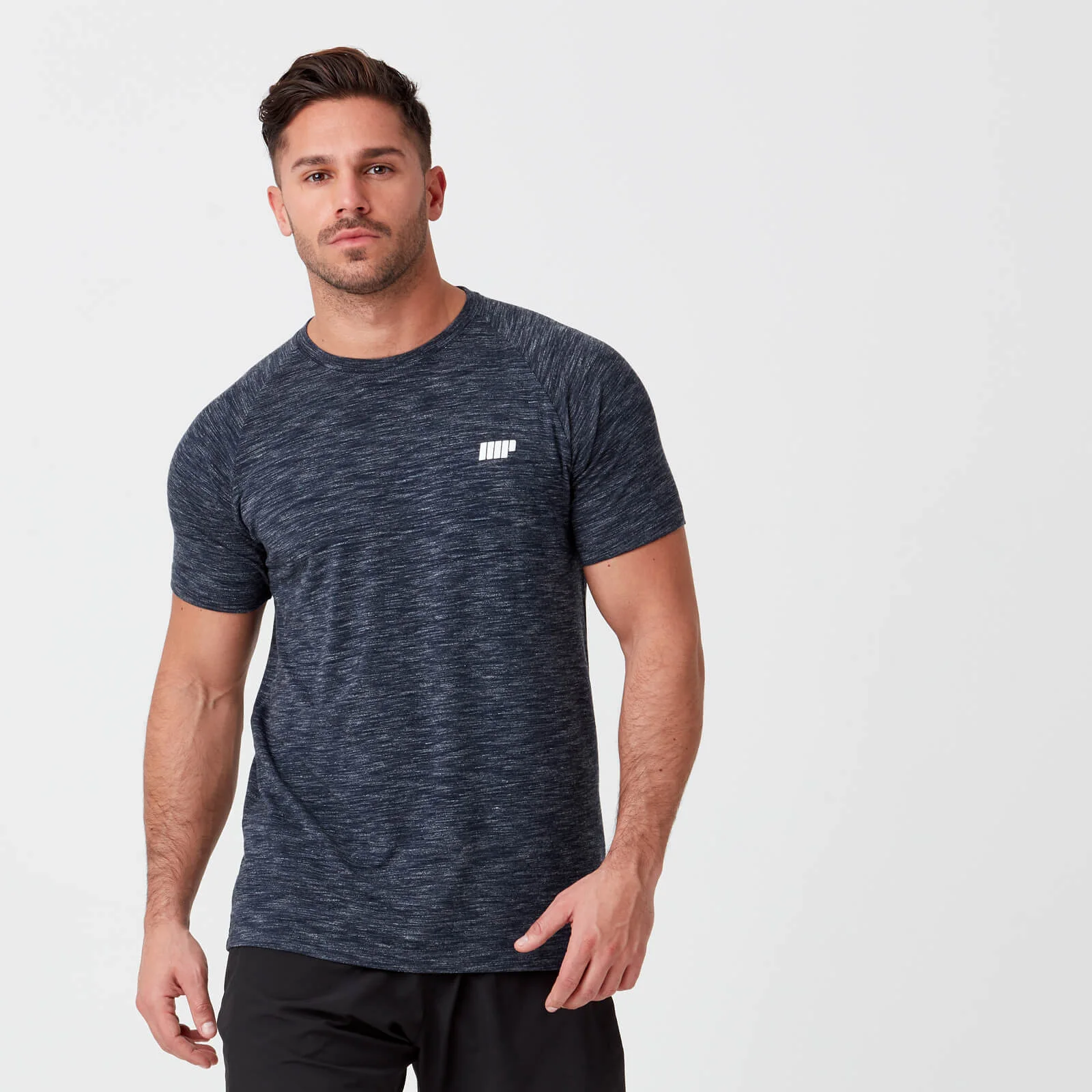 MP Men's Performance Short Sleeve Top - Navy Marl - XS - Navy Marl Image 1