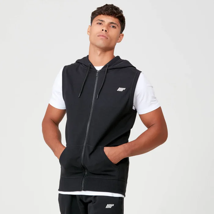 Tru-Fit Sleeveless Hoodie - Black