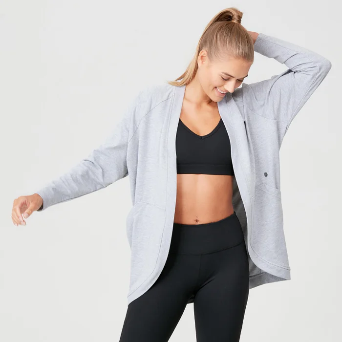 Superlite Cardigan - Grey Marl