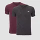 Performance T-Shirt (2 Pack) - Burgundy Marl/Charcoal Marl