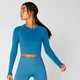 MP Women's Shape Seamless Crop Top — Ibiza Blue