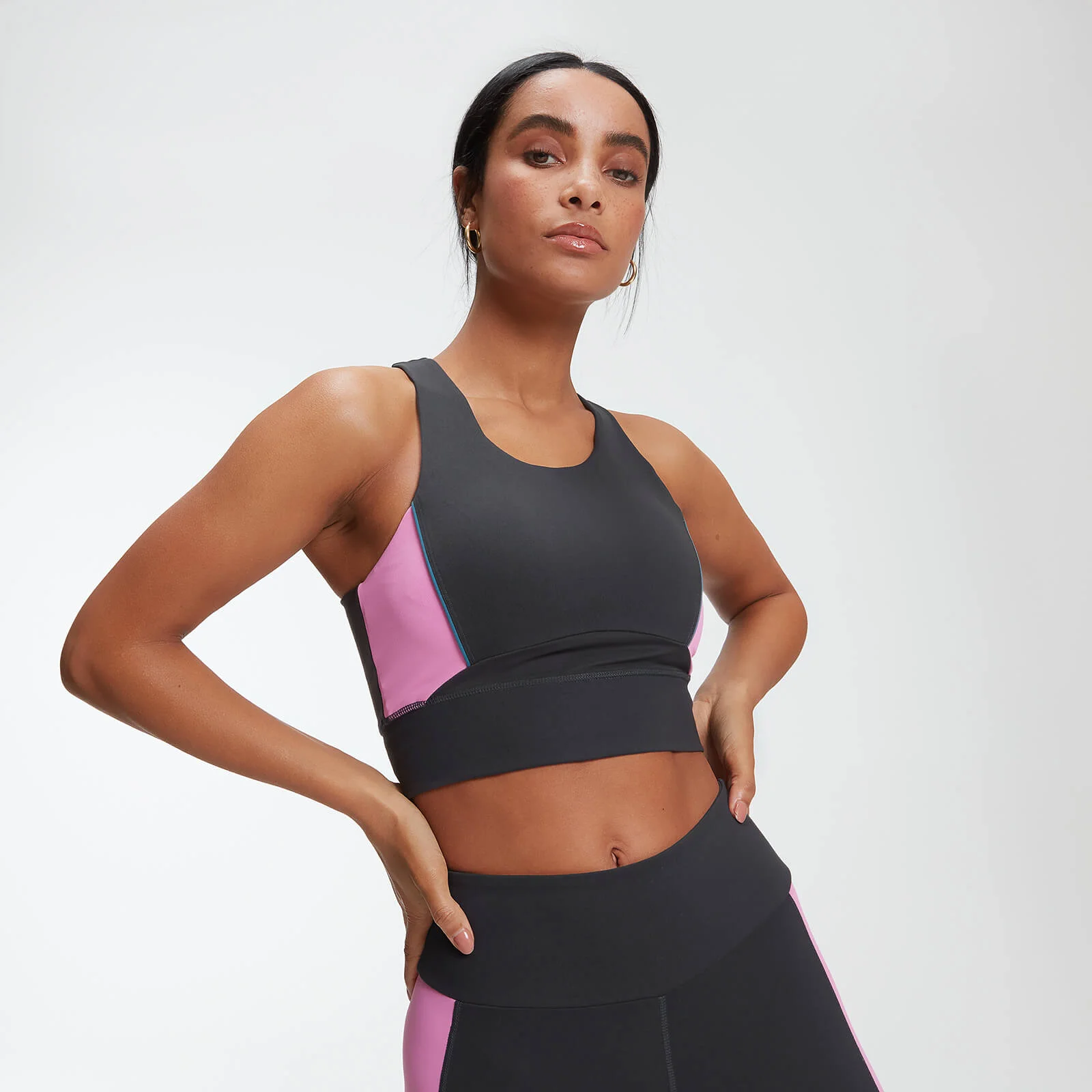 MP Women's Power Longline Crop Top - Slate - XS Image 1