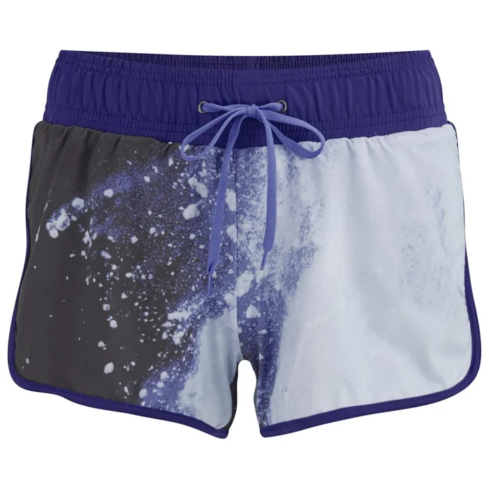 Women's Printed Running Shorts with Inner Layer - Purple