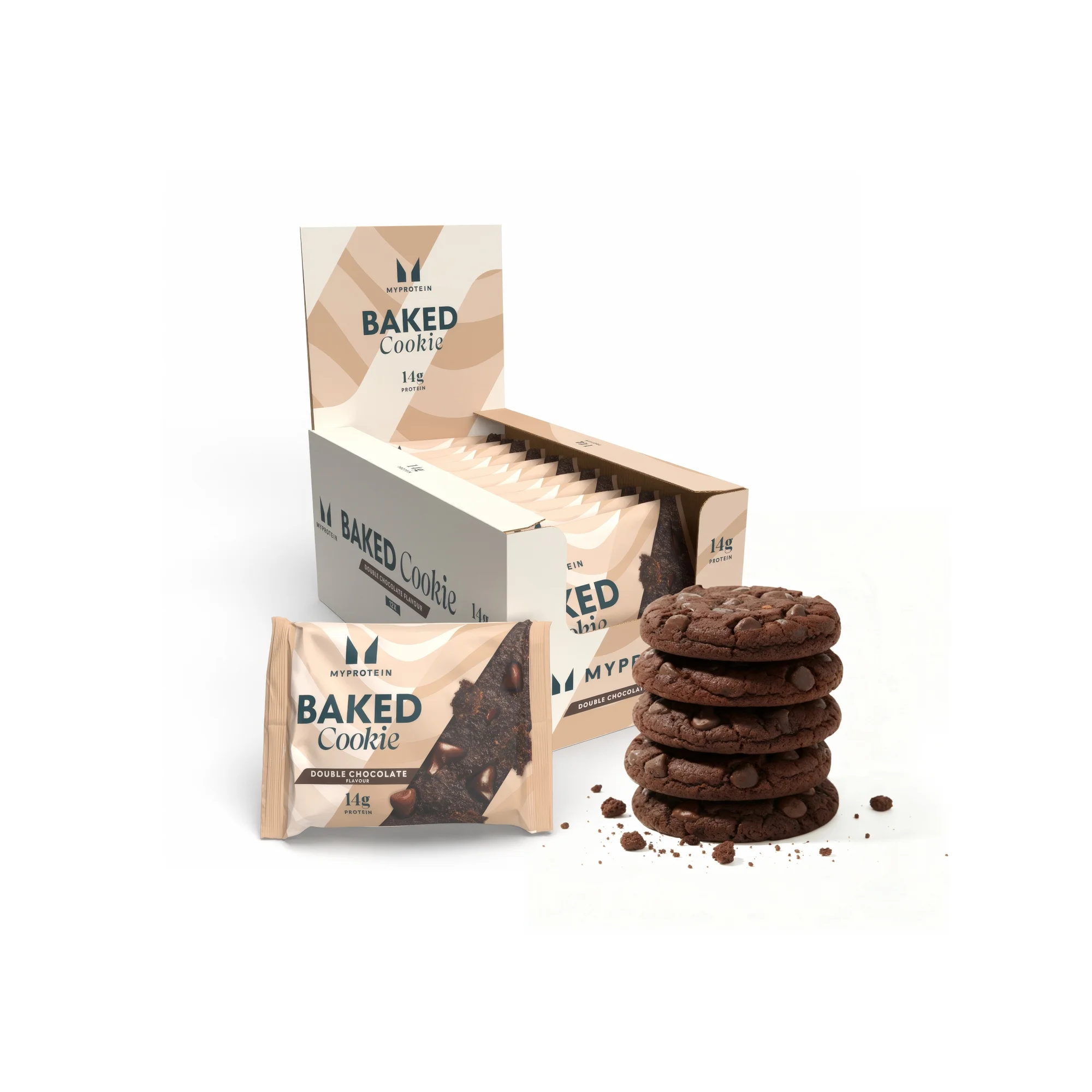 Baked Protein Cookie - 12 x 75g - Double Chocolate Chip Image 1