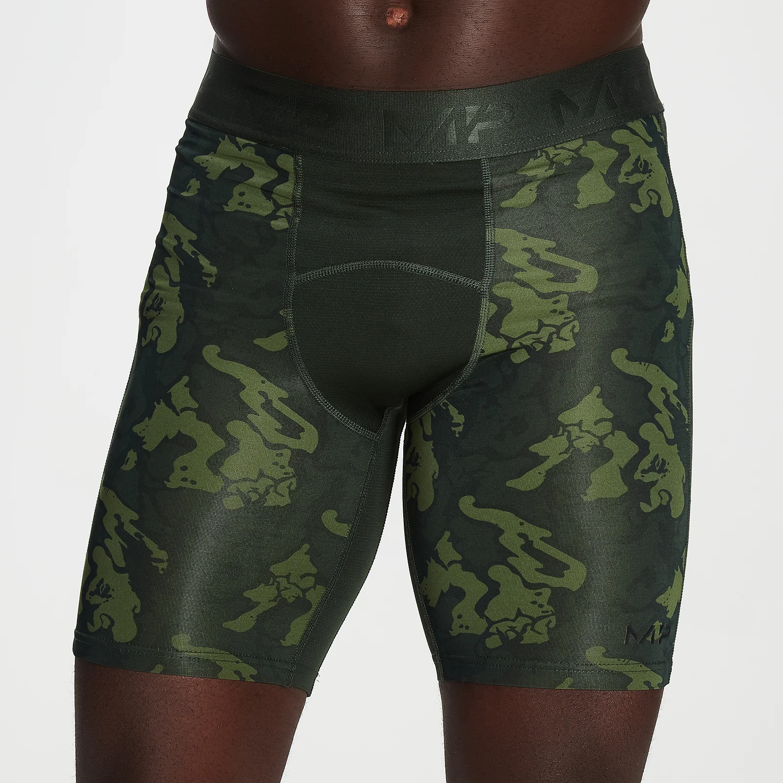 MP Men's Adapt Camo Base Layer Shorts- Green Camo - XXS Image 1