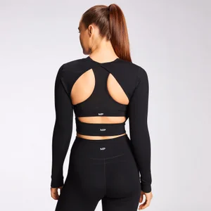 MP Women's Power Long Sleeve Top - Black - Size XXS