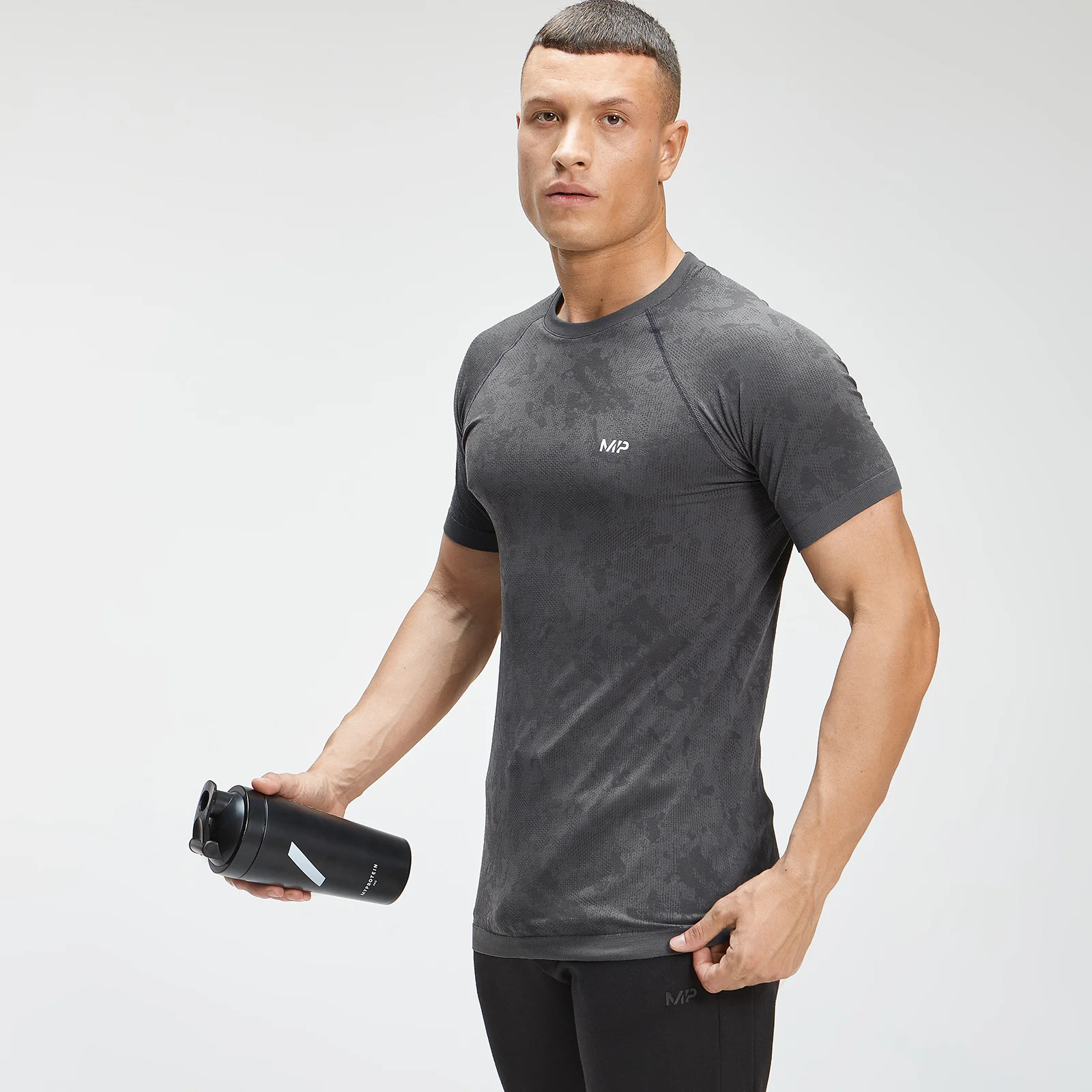 MP Men's Seamless Graphic Short Sleeve T-Shirt - Carbon - XXS Image 1