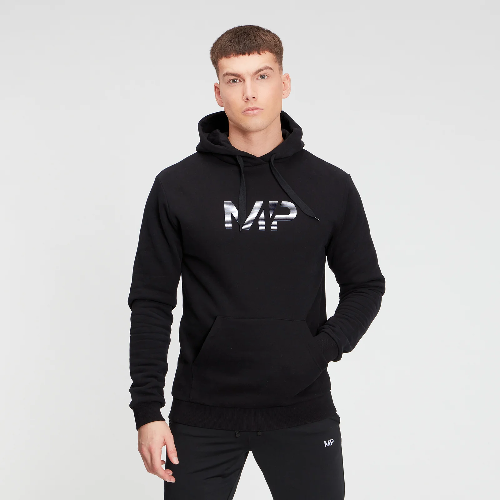 MP Men's Gradient Line Graphic Hoodie - Black - XXS Image 1