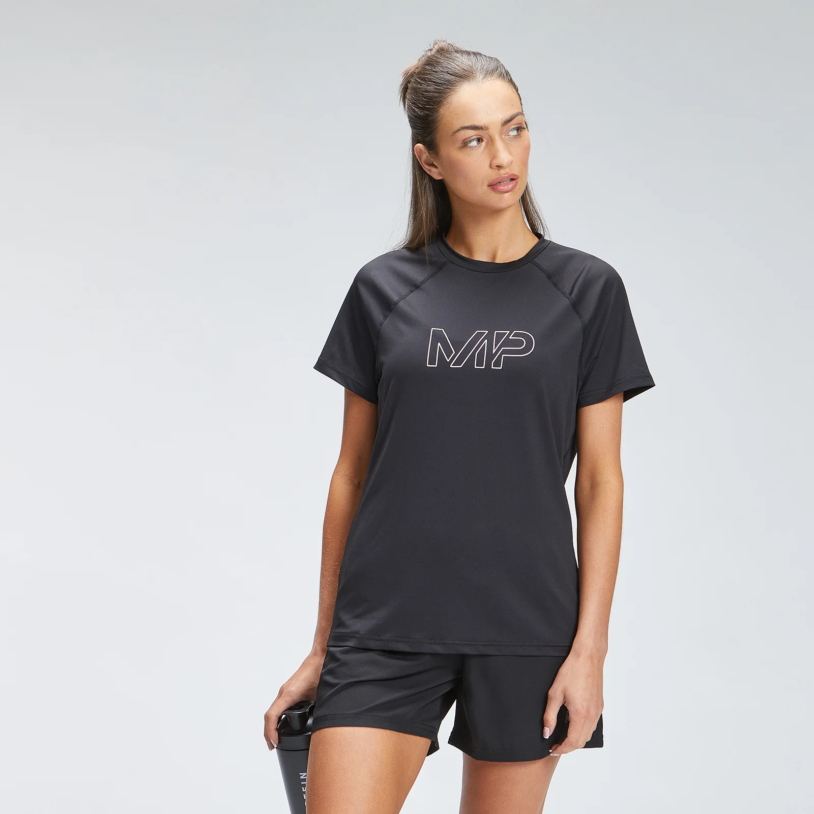 MP Women's Repeat Mark Graphic Training T-Shirt - Black - XXS Image 1