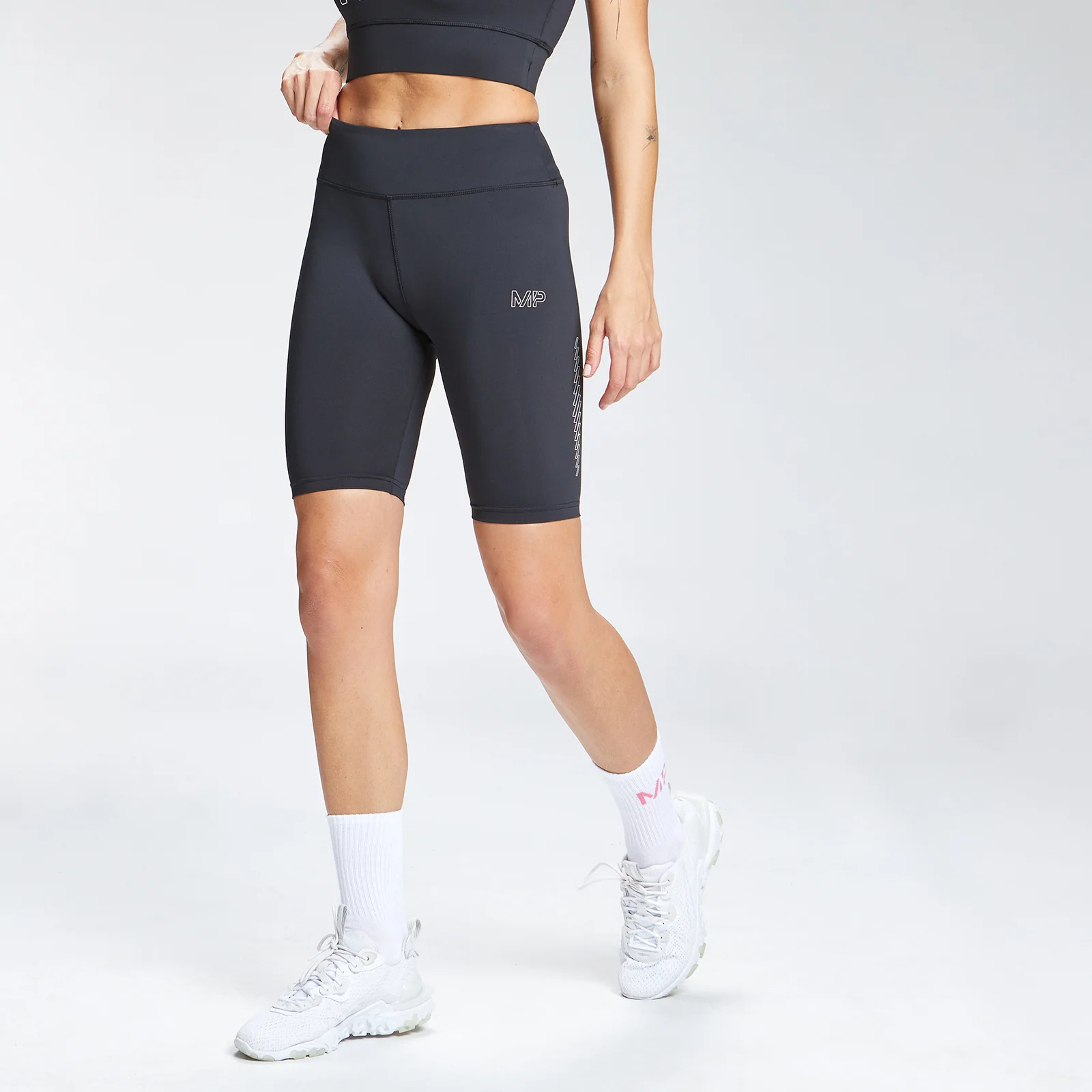 MP Women's Repeat Mark Graphic Training Cycling Shorts - Black - XXS Image 1