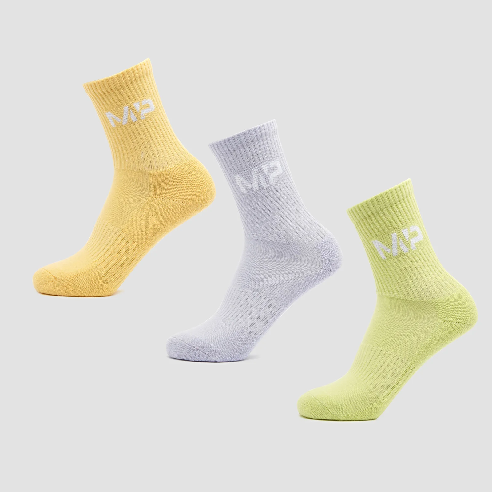 MP Women's Neon Brights Crew Socks (3 Pack) Butterfly/Banana/Lavender - UK 3-6 Image 1