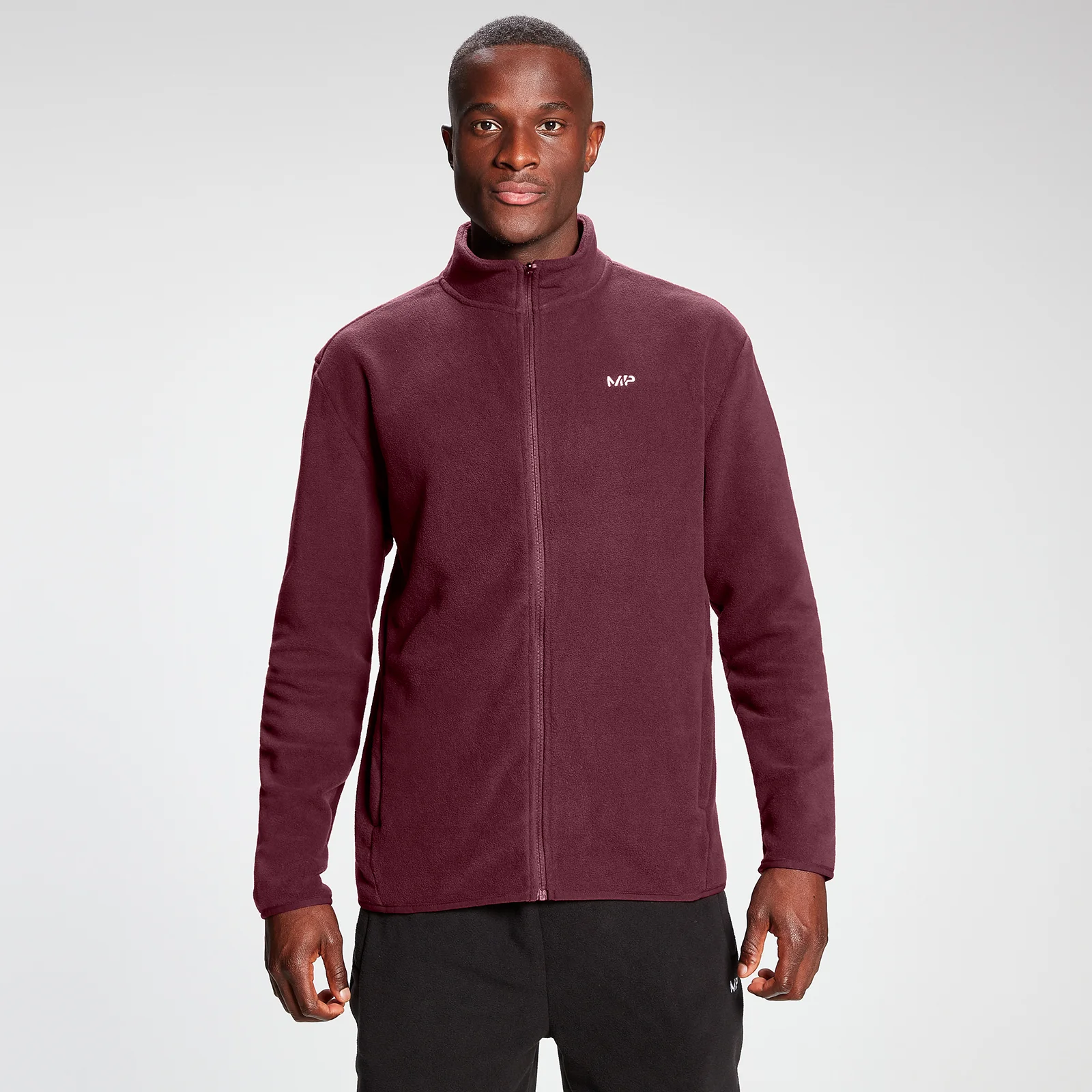 MP Men's Rest Day Zip Up Fleece - Merlot - XXS Image 1