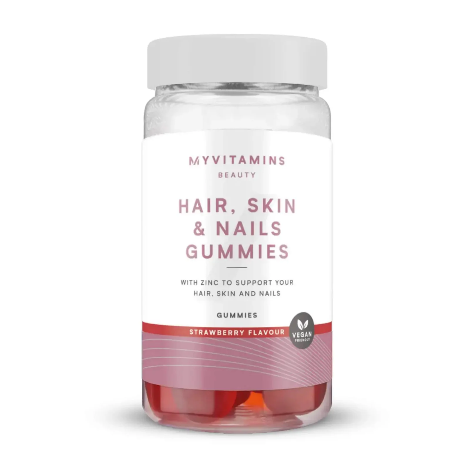 Vegan Hair, Skin & Nails Gummies - 60gummies - Strawberry Image 1