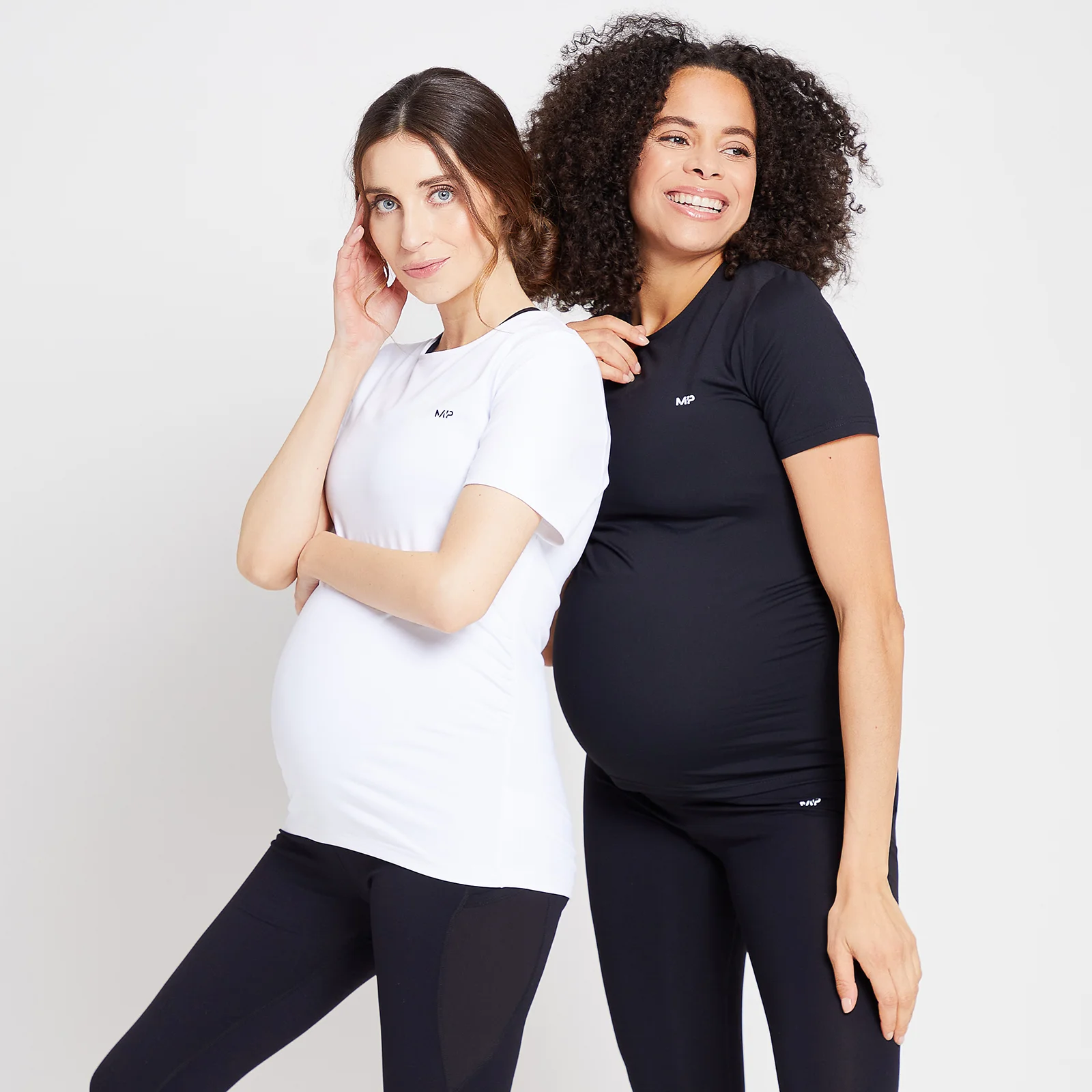 MP Women's Power Maternity Short Sleeve Top Multipack - Black/White - XXS Image 1