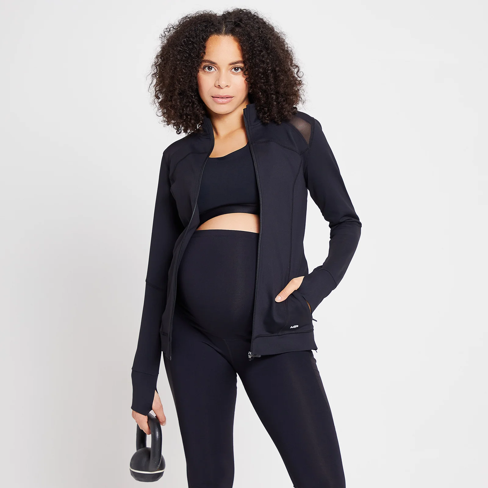 MP Women's Power Maternity Jacket - Black - S Image 1