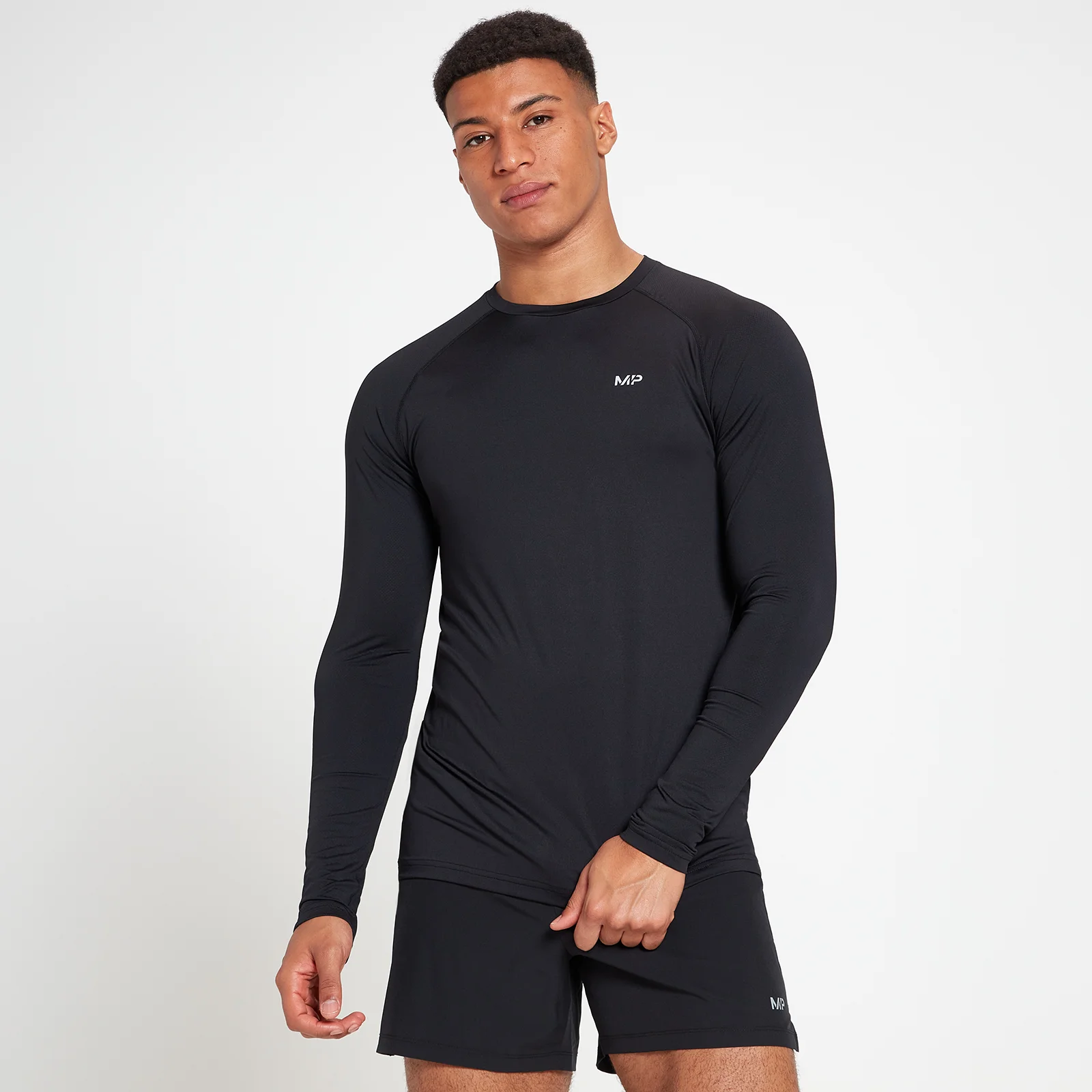 MP Men's Velocity Long Sleeve Top - Black - XXS Image 1
