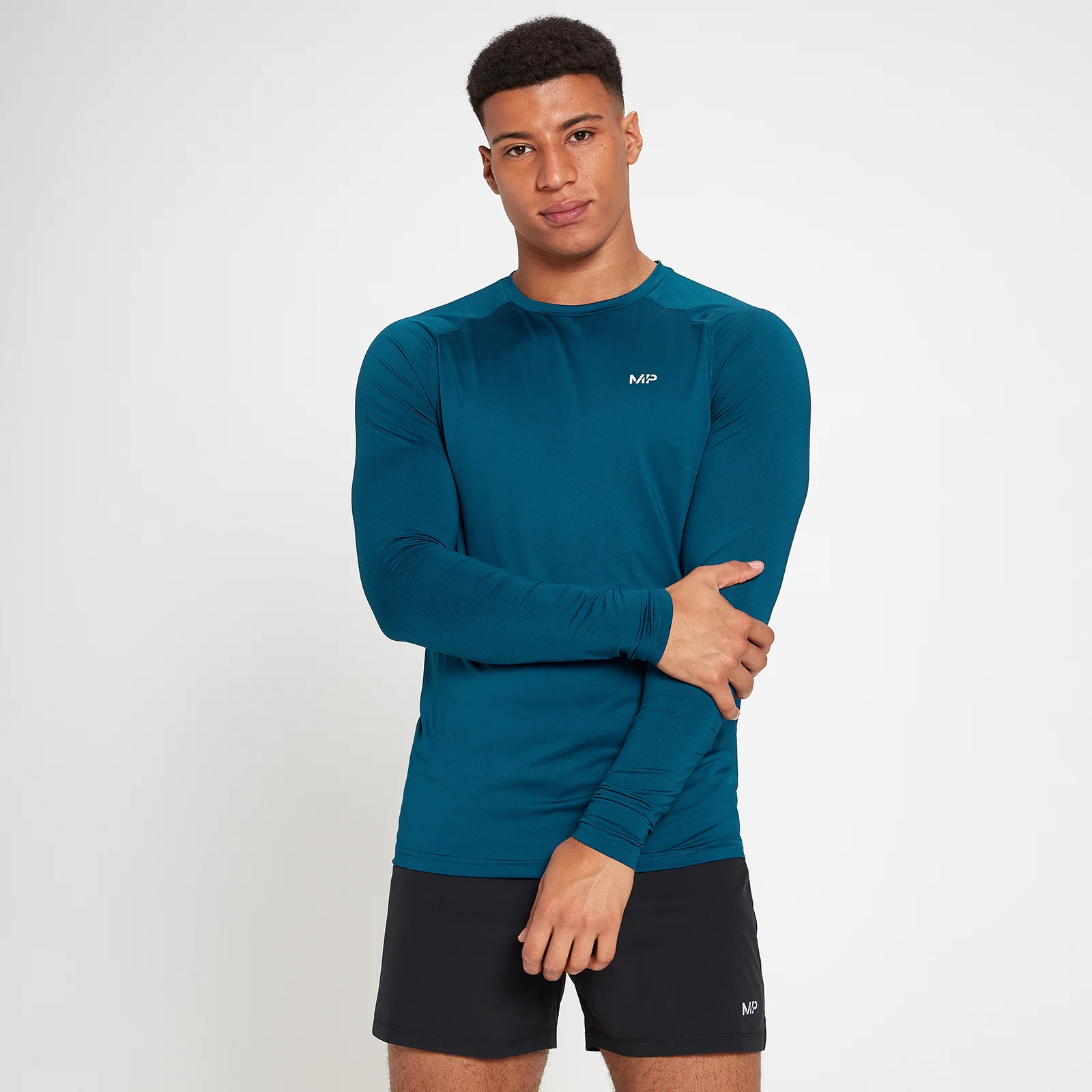 MP Men's Velocity Long Sleeve Top - Poseidon - XXS Image 1