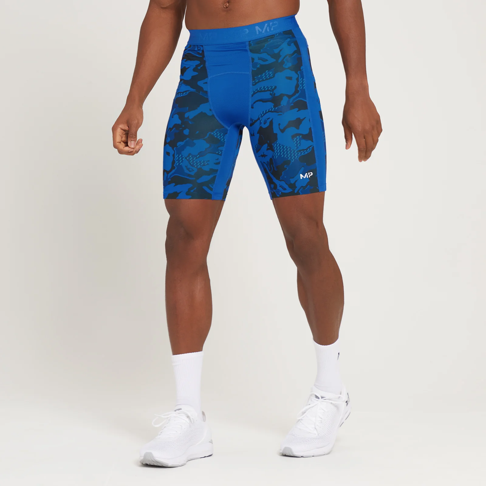 MP Men's Adapt Camo Baselayer Shorts - Blue Camo - XXS Image 1