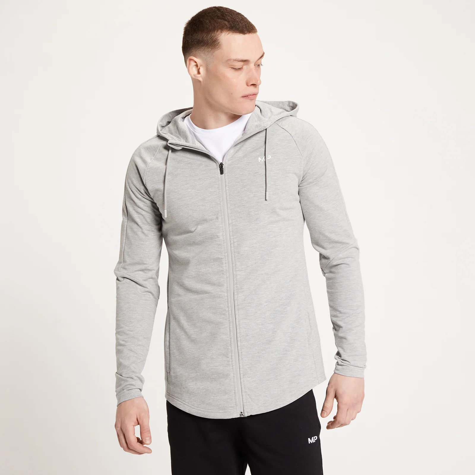 MP Men's Form Zip Up Hoodie - Storm Marl - XXS Image 1