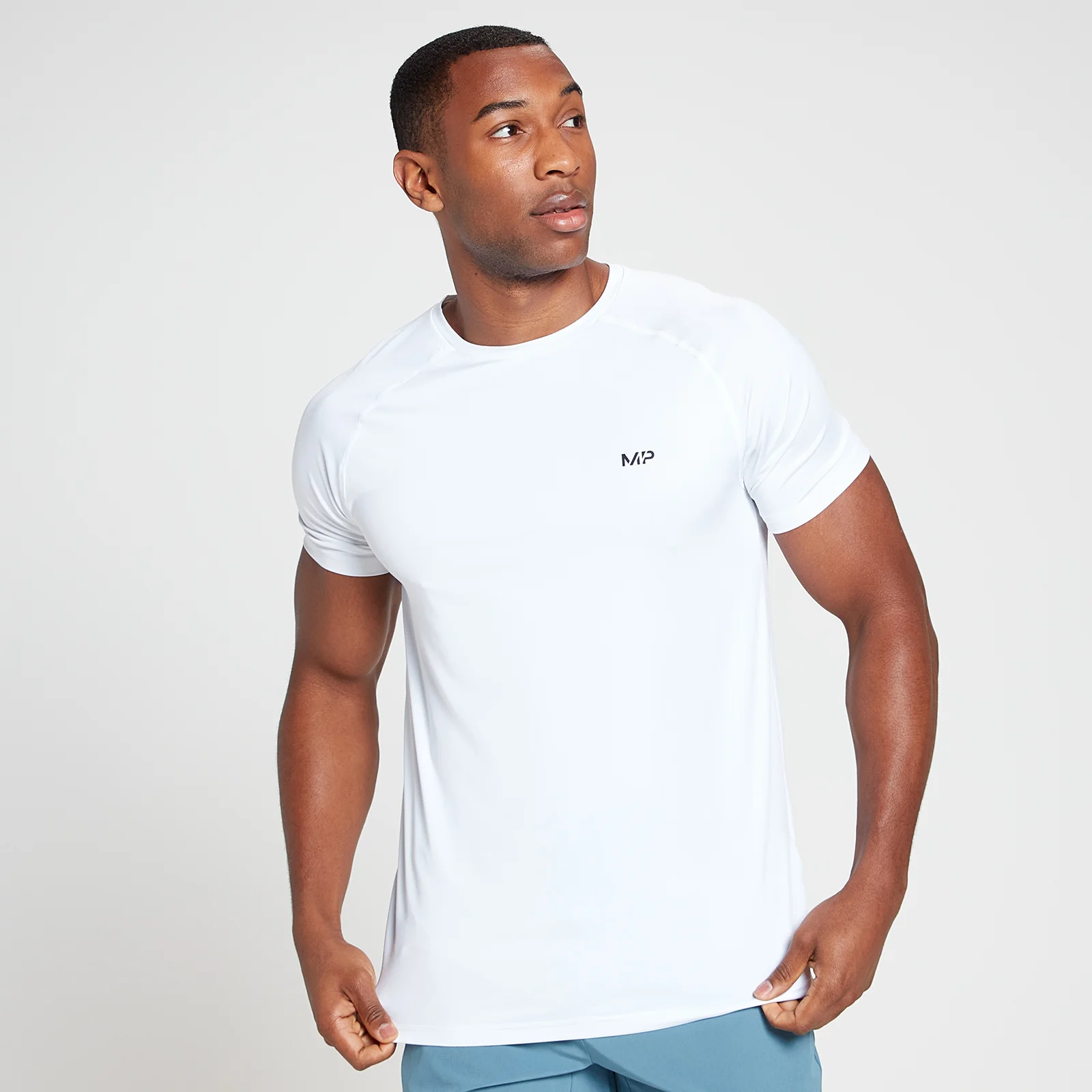 MP Men's Run Graphic Training Short Sleeve T-Shirt - White - XXS Image 1