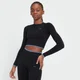 MP Women's Adapt Seamless Long Sleeve Crop Trop - Black