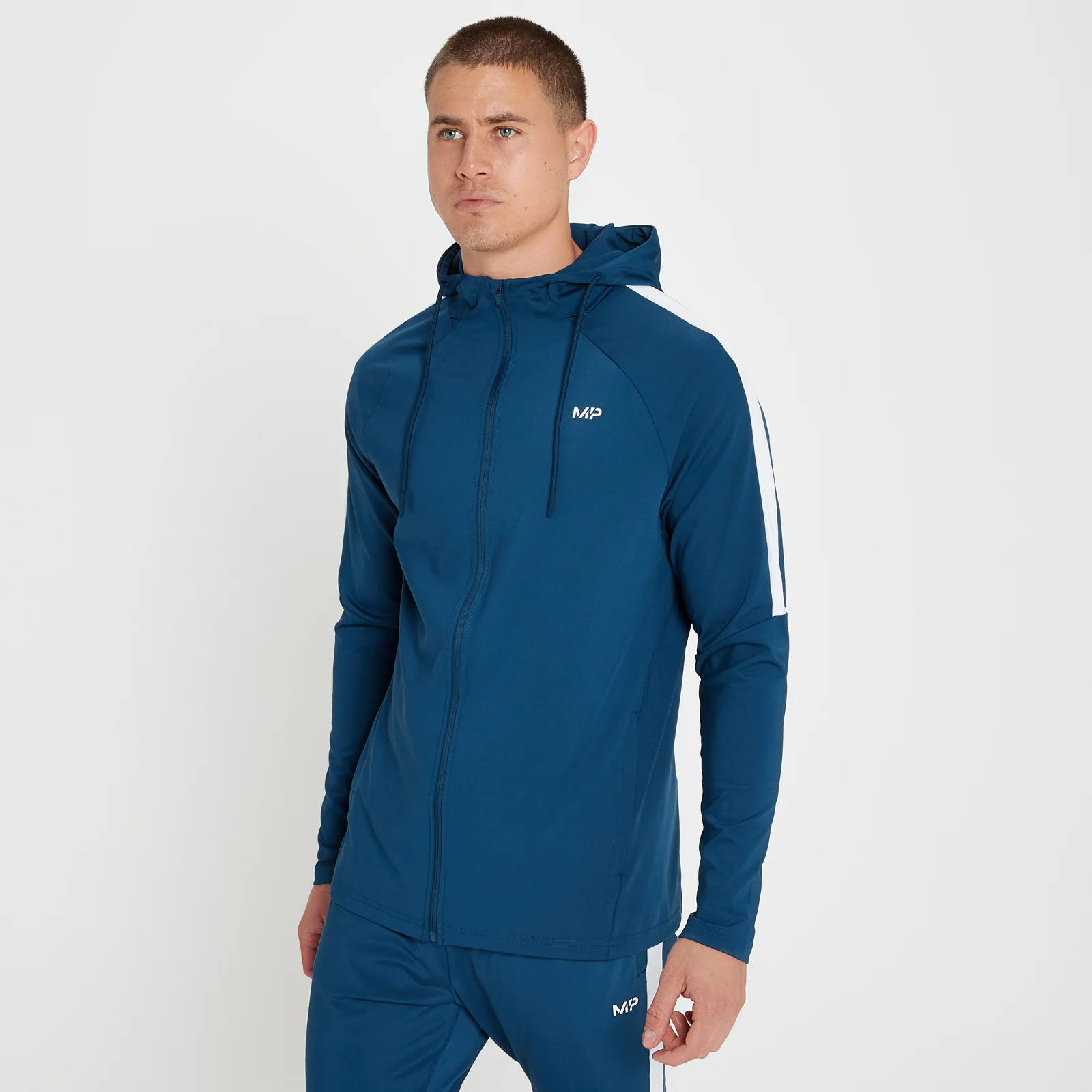 MP Men's Tempo Zip Up Hoodie - Intense Blue - XXS Image 1