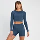 MP Women's Tempo Reversible Long Sleeve Crop Top - Deep Slate