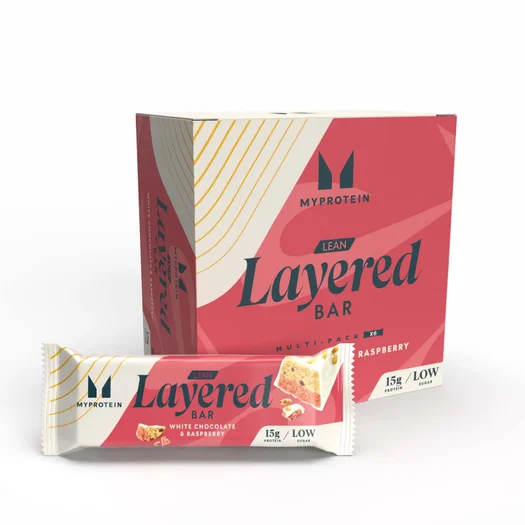 Lean Layered Protein Bar - 6 x 40g - White Chocolate and Raspberry