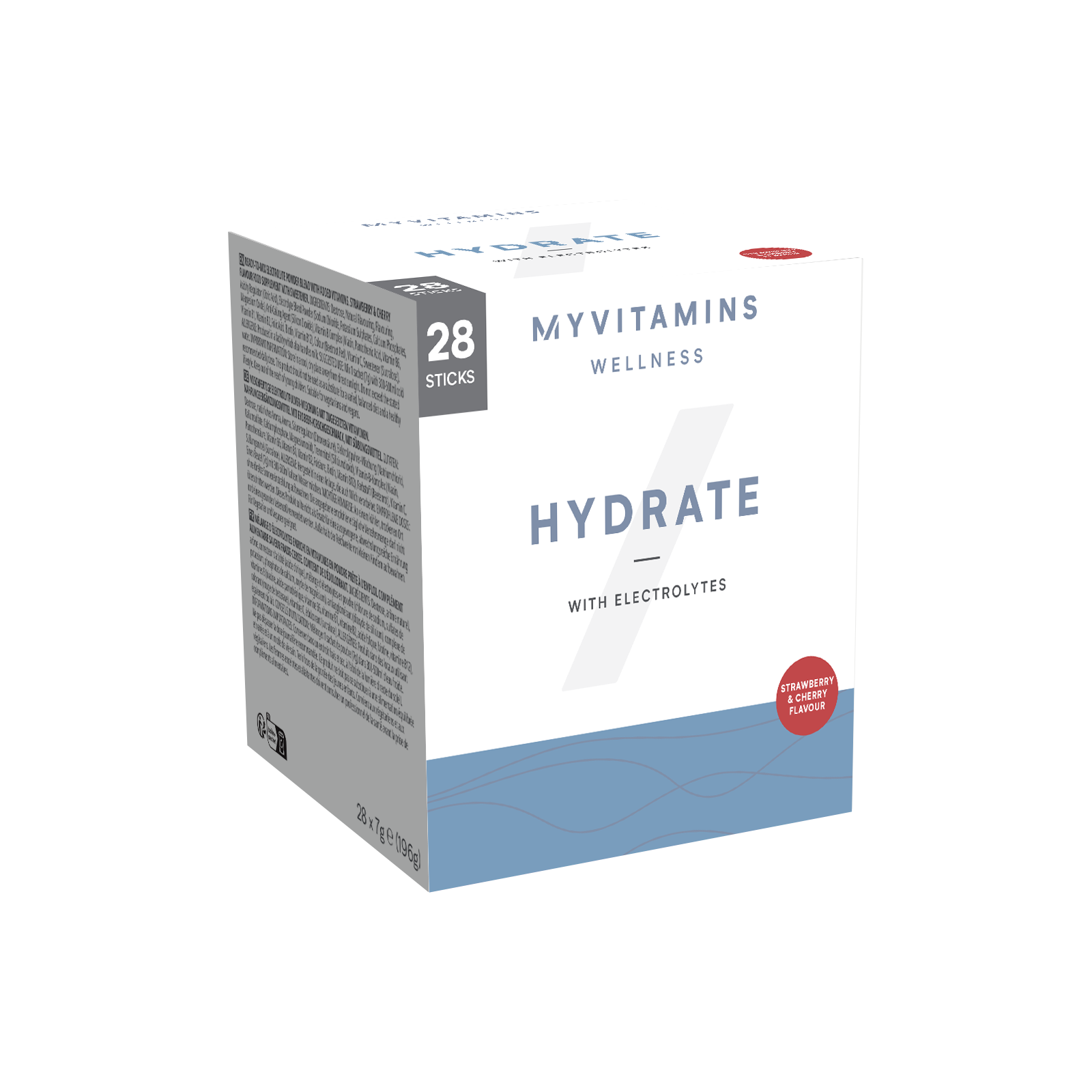 Myvitamins Hydrate | Hydration Sachet - 28servings - Strawberry and Cherry Image 1