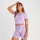 MP Women's Shape Seamless Short Sleeve Crop T-Shirt - Purple Tie Dye
