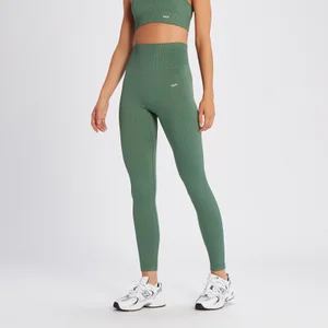 MP Women's Tempo Rib Seamless Leggings - Soft Pine - Size XS