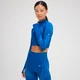 MP Women's Tempo Ultra Seamless Long Sleeve Crop 1/4 Zip - Surf Blue