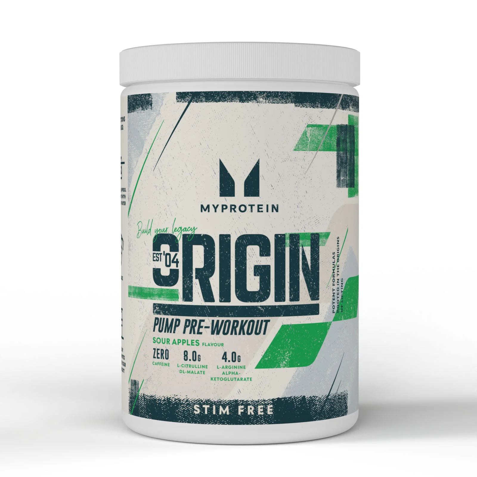 Origin Pre-Workout Stim-Free - 600G - 30servings - Sour Apples Image 1