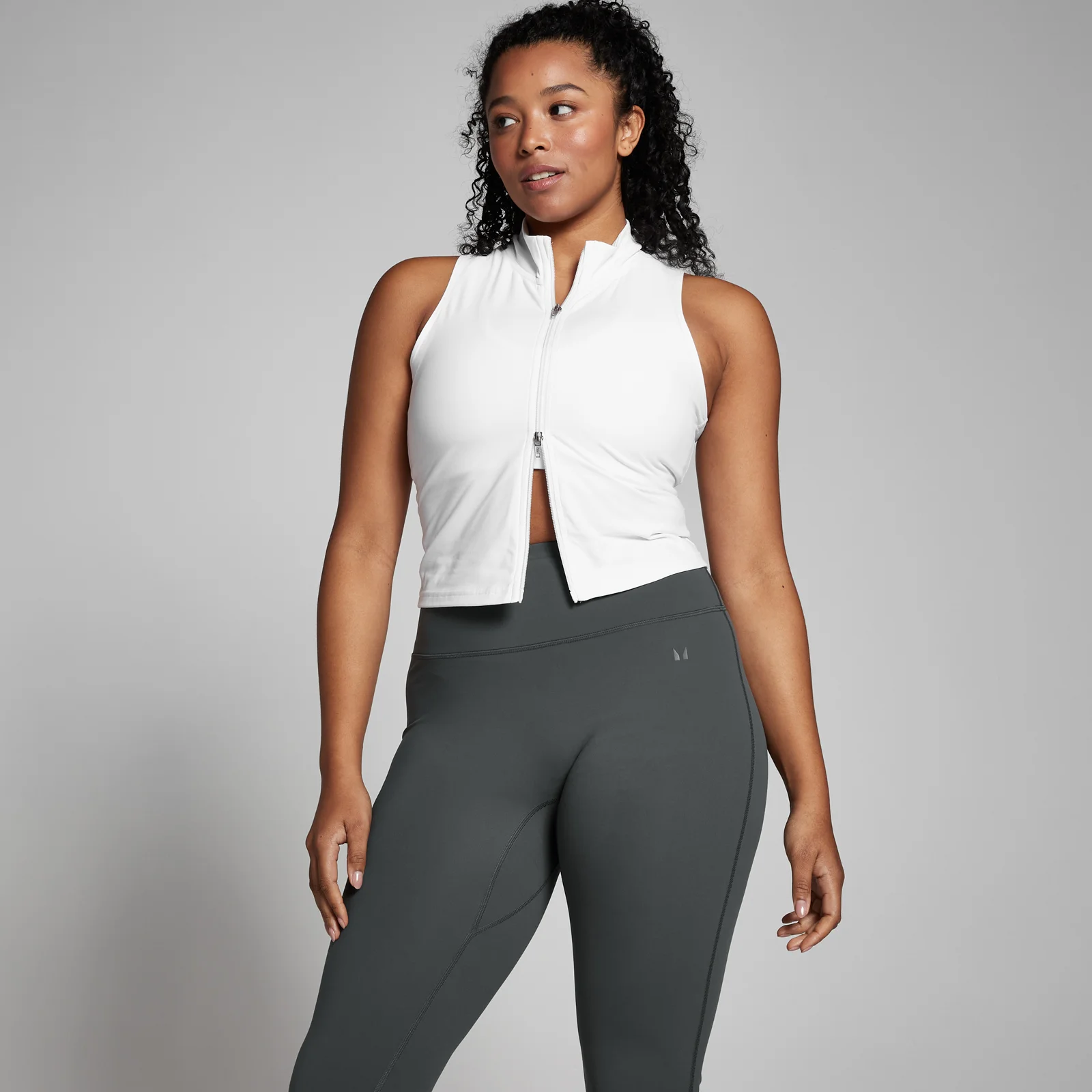 MP Women's Tempo Zip Through Vest - White - L Image 1