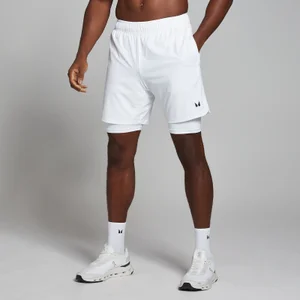 MP Men's 2-in-1 Training Shorts - White - Size M