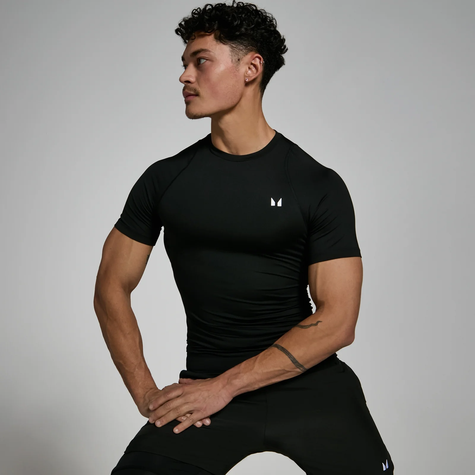 MP Men's Training Short Sleeve Baselayer - Black - M Image 1
