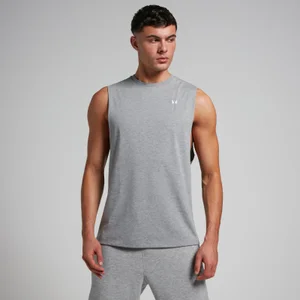 MP Men's Rest Day Drop Armhole Tank Top - Grey Marl - Size XS