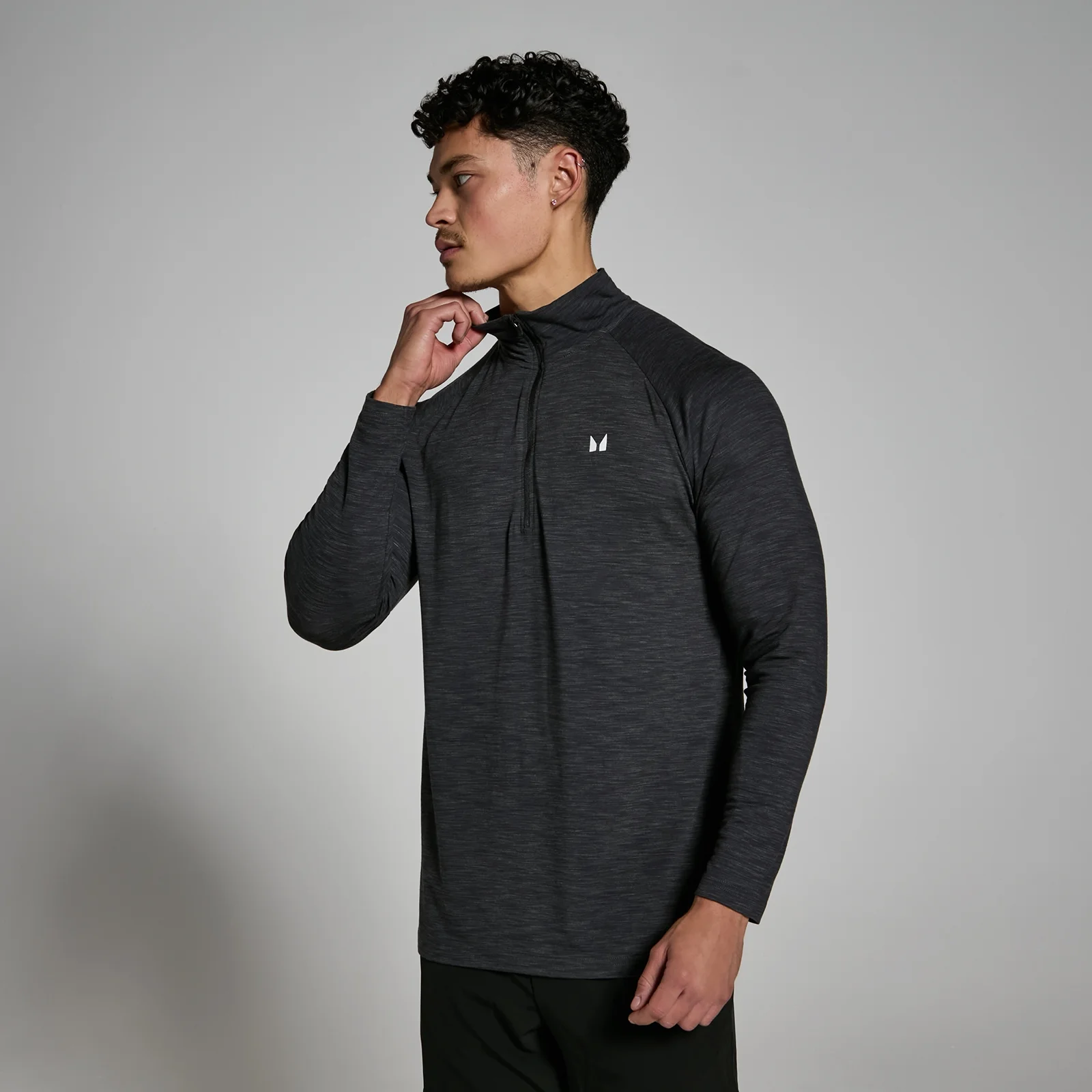 MP Men's Performance 1/4 Zip - Charcoal Marl - M Image 1