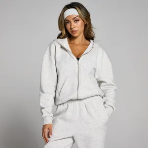 MP Women's Basics Zip Through Hoodie - Light Grey Marl - Size M