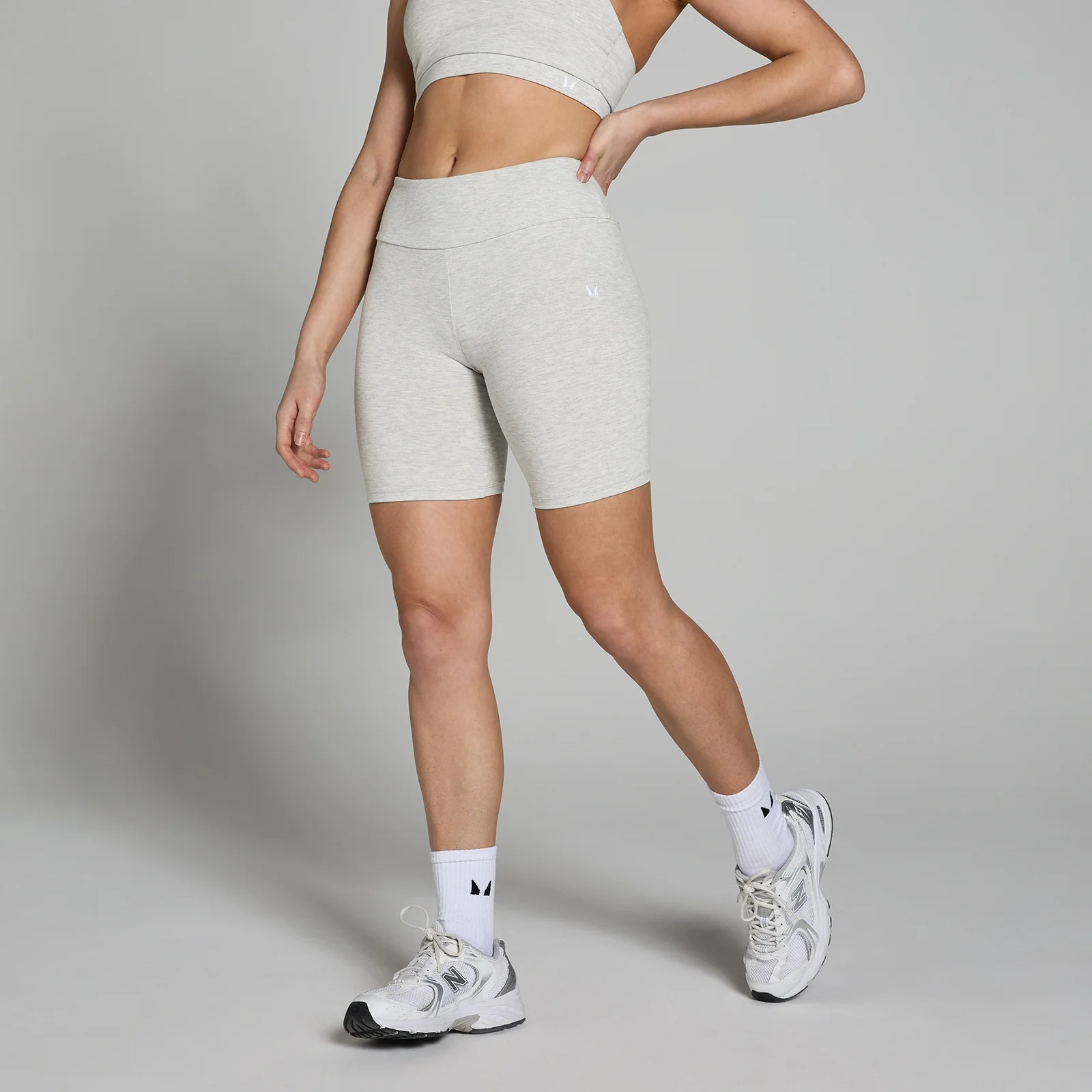 MP Women's Basics Cycling Shorts - Light Grey Marl - S Image 1