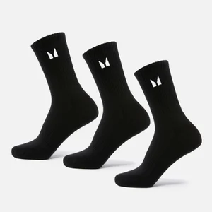 MP Unisex Crew Socks (3 Pack) - Black - Size UK 2-5