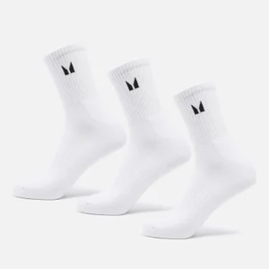 MP Unisex Crew Socks (3 Pack) - White - Size UK 2-5