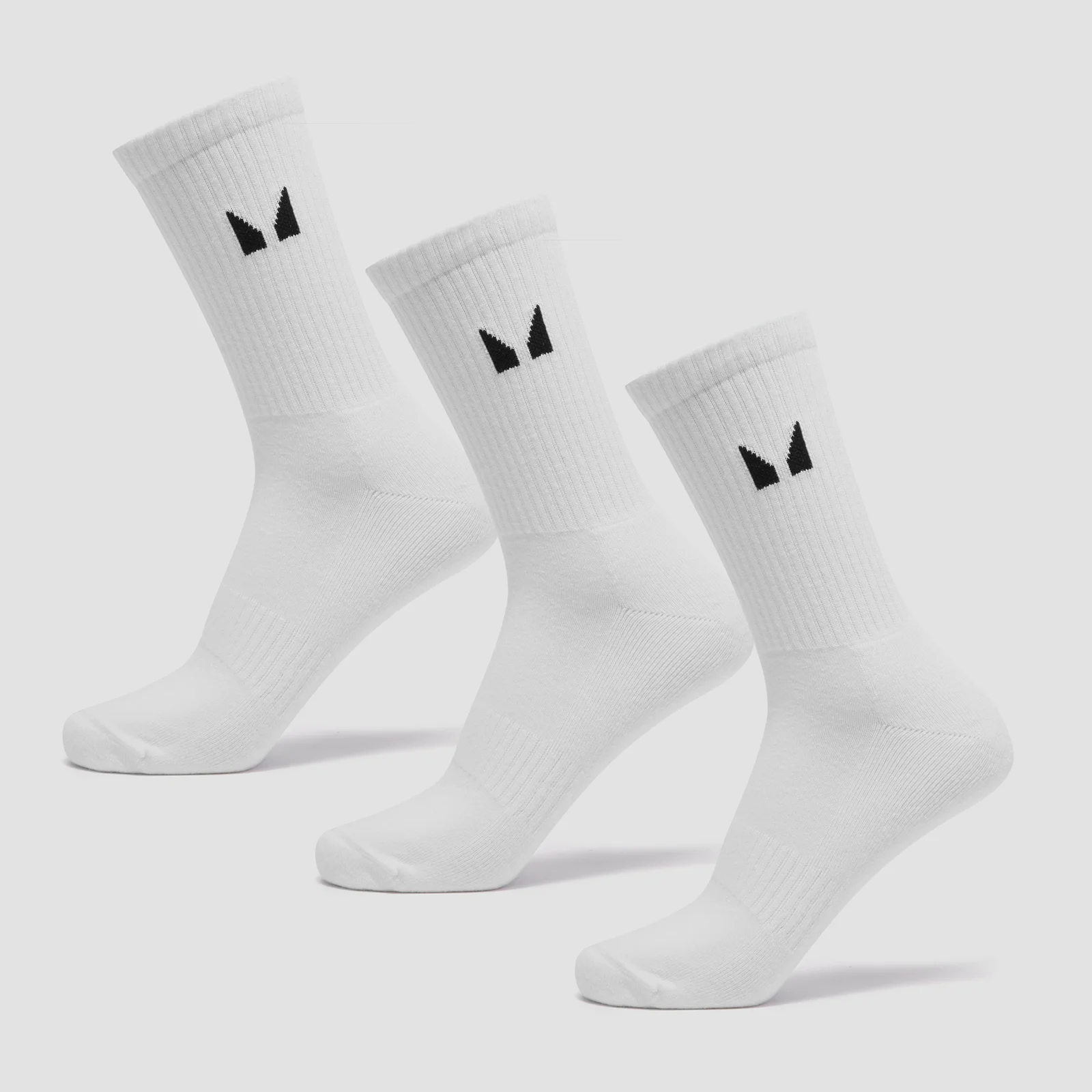 MP Unisex Socks (3 Pack) - White - UK 6-8 Image 1