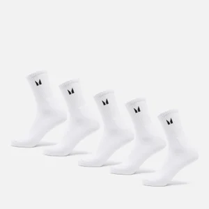 MP Unisex Crew Socks (5 Pack) - White - Size UK 2-5