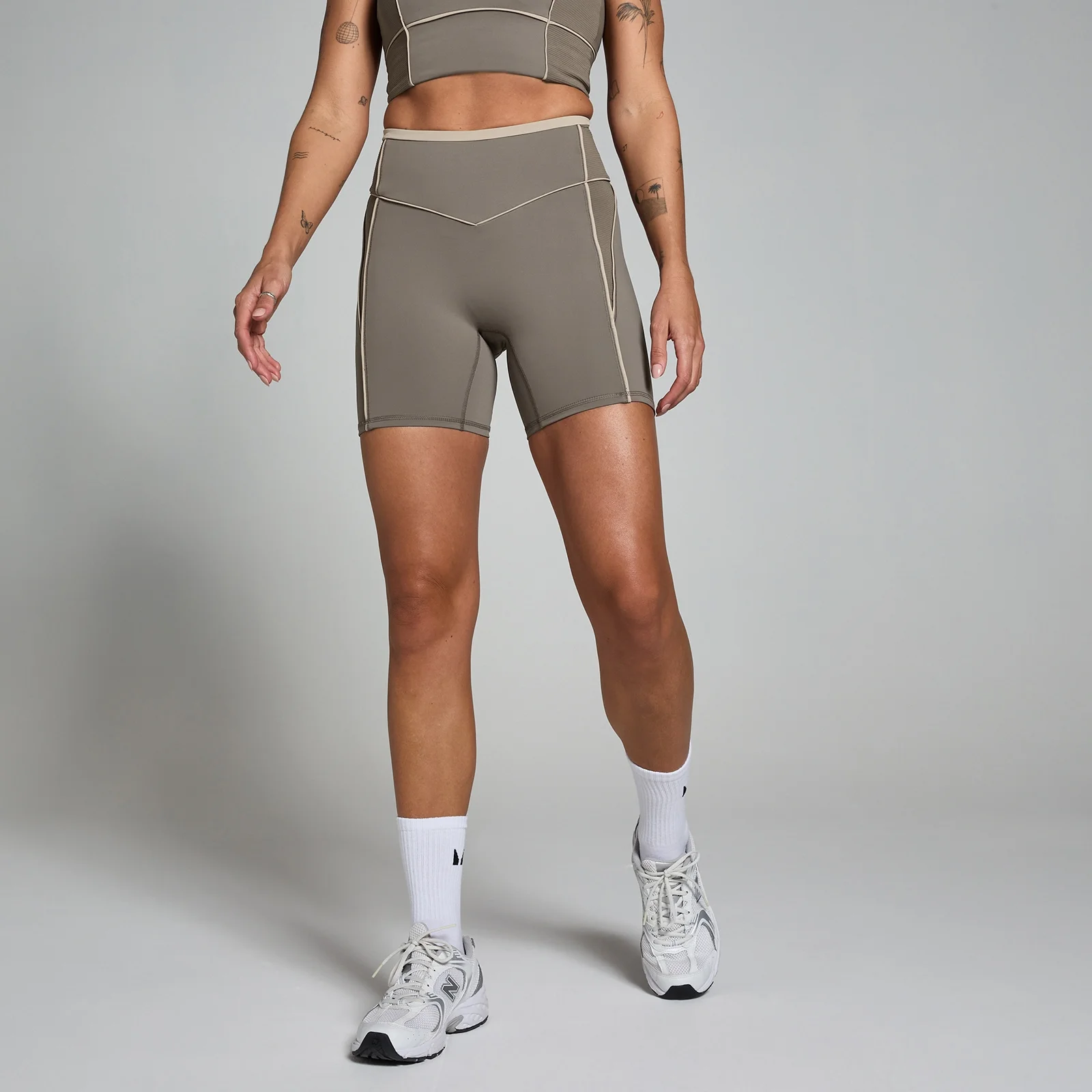 MP Women's Tempo Contrast Texture Cycling Short - Espresso - M Image 1