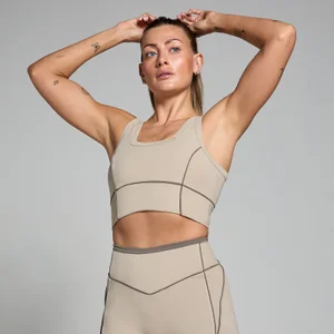 MP Women's Tempo Contrast Texture Sports Bra - Cashmere - Size XS