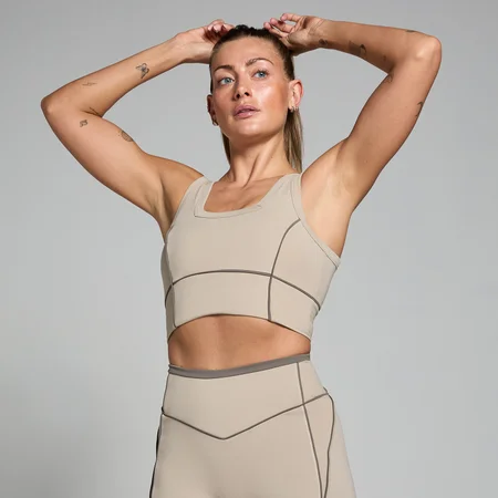 MP Women's Tempo Contrast Texture Sports Bra - Cashmere