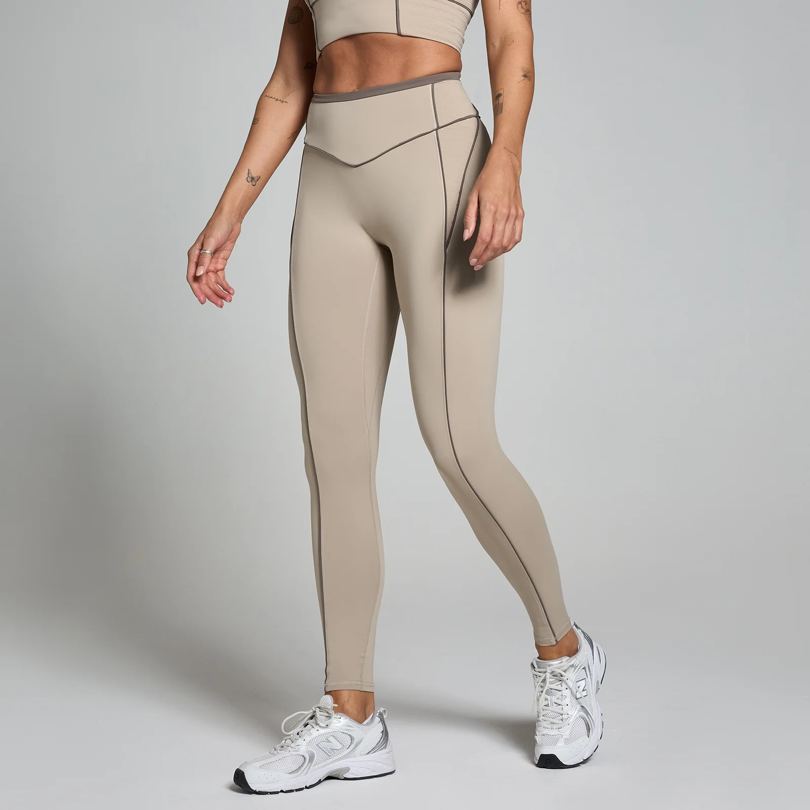 MP Women's Tempo Contrast Texture Leggings - Cashmere - XS Image 1