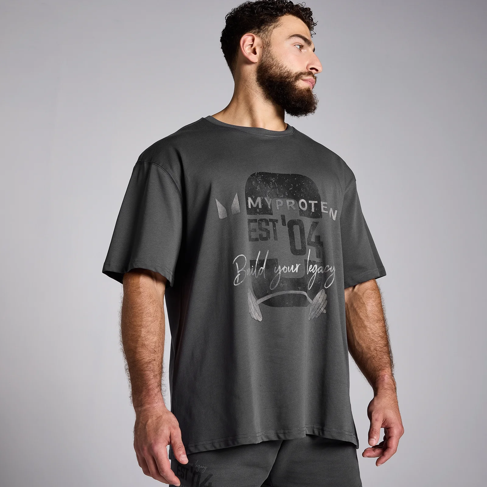 MP Origin Graphic T-Shirt - Washed Grey - S-M Image 1